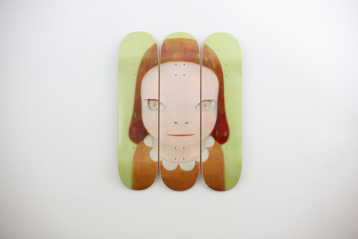 Yoshitomo Nara スケートボードデッキ 赤白新品2年末年始購入不可 新品】奈良美智 Yoshitomo Nara スケートボード デッキ - メルカリ