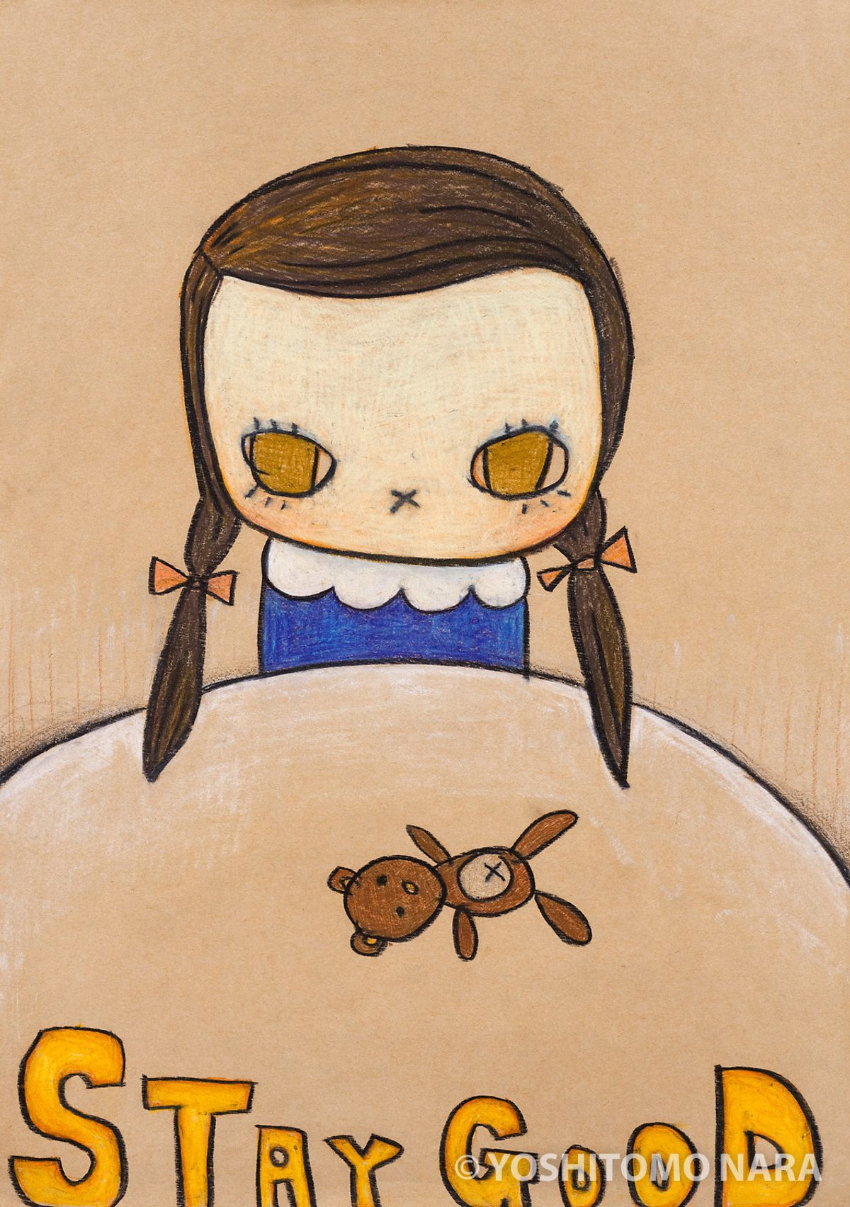 奈良美智（ならよしとも）「pissed off」 木版画 ED50 奈良美智（なら