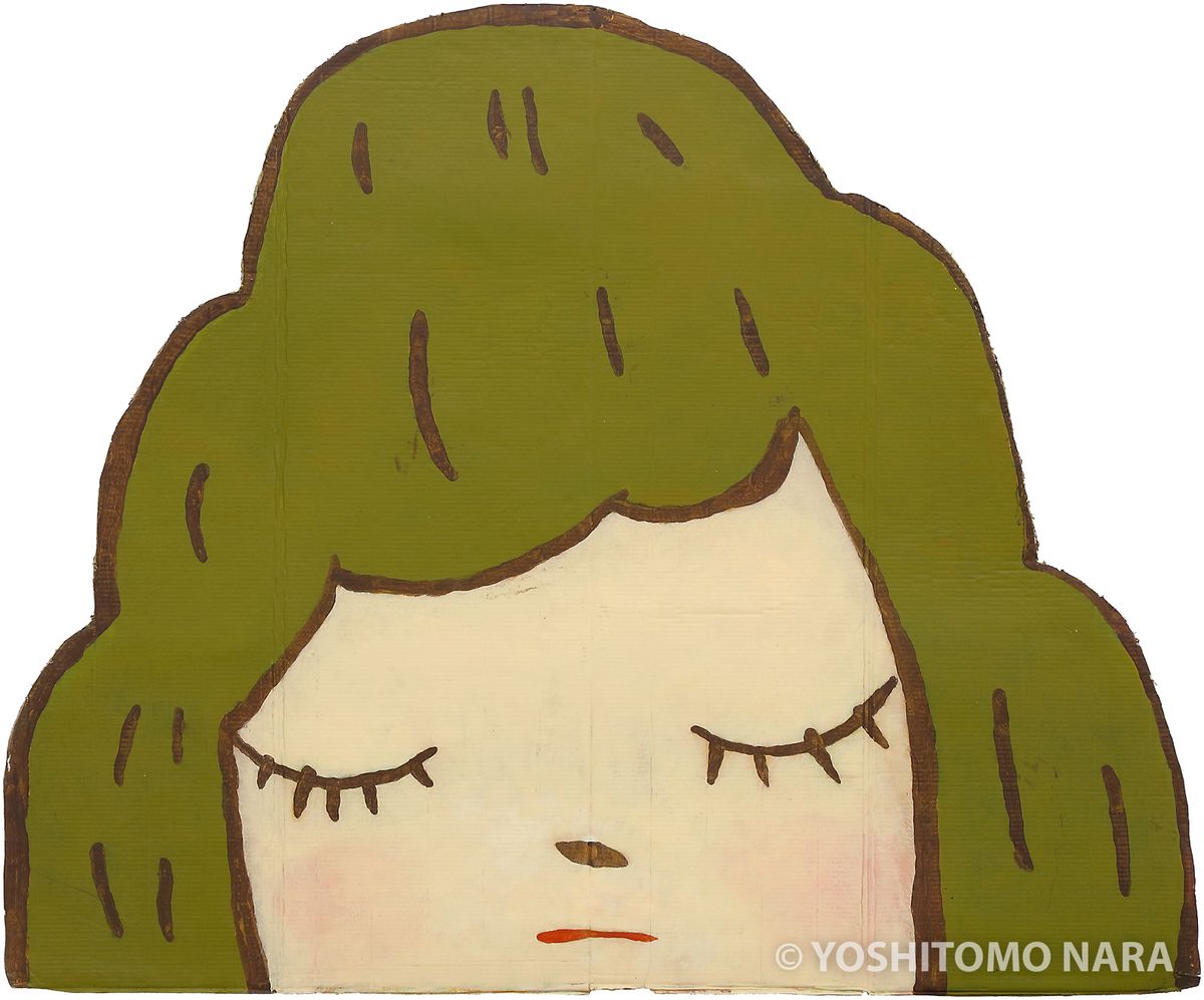 油絵　額付き　奈良美智　 F6 【　遊ぶ　】手描き 模写／奈良美智／女の子／F6／アクリル／額装付き／裏サイン