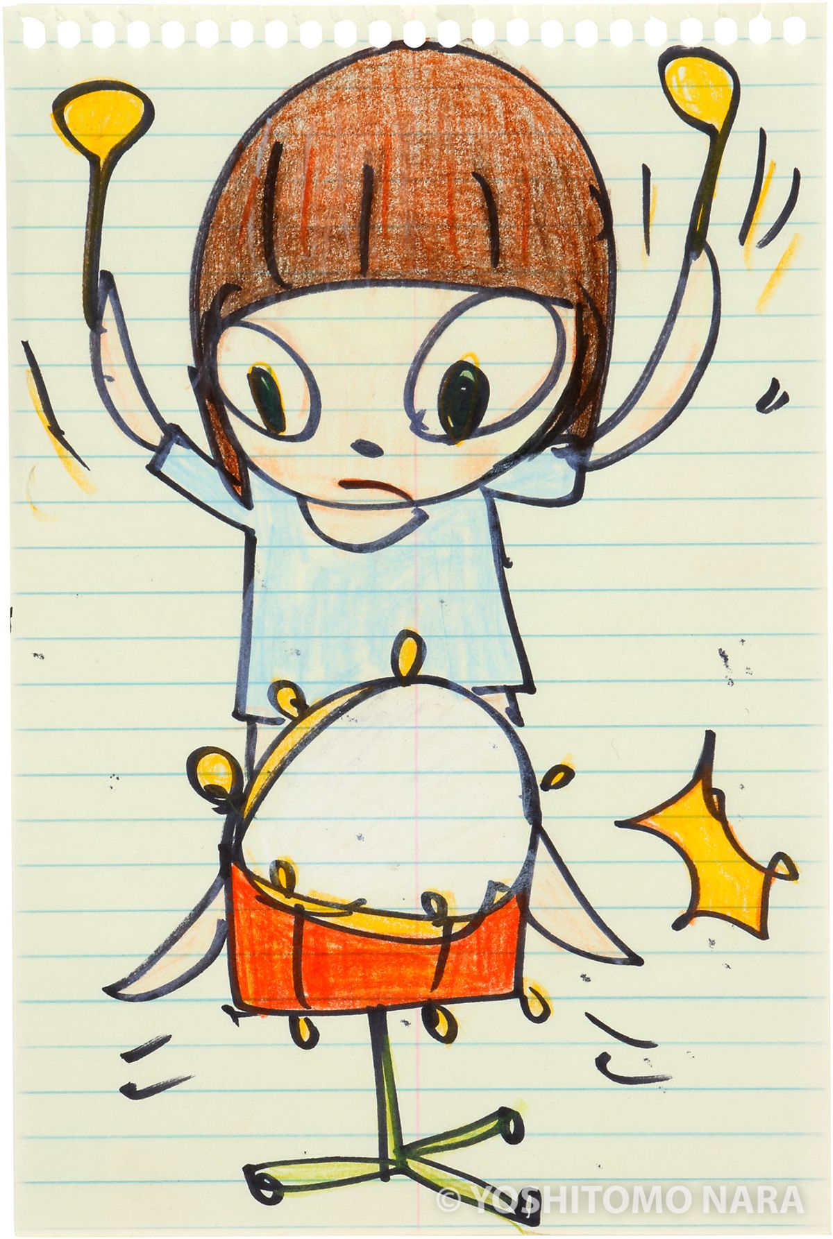 No.YNF6746 - Drumming Girl 2019 | YOSHITOMO NARA The Works