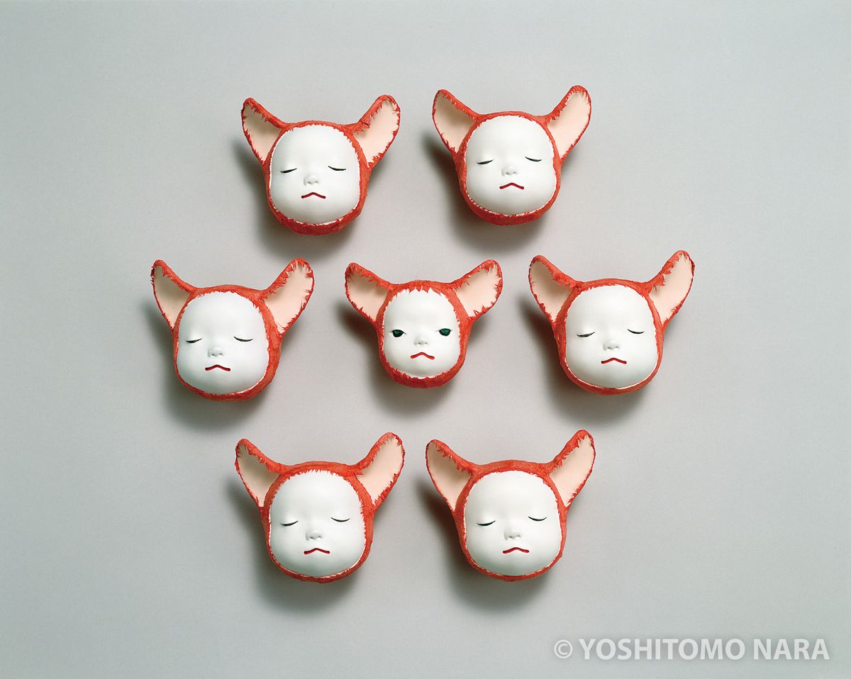 No.YNF2379 - Heads [red] 1998 | YOSHITOMO NARA The Works
