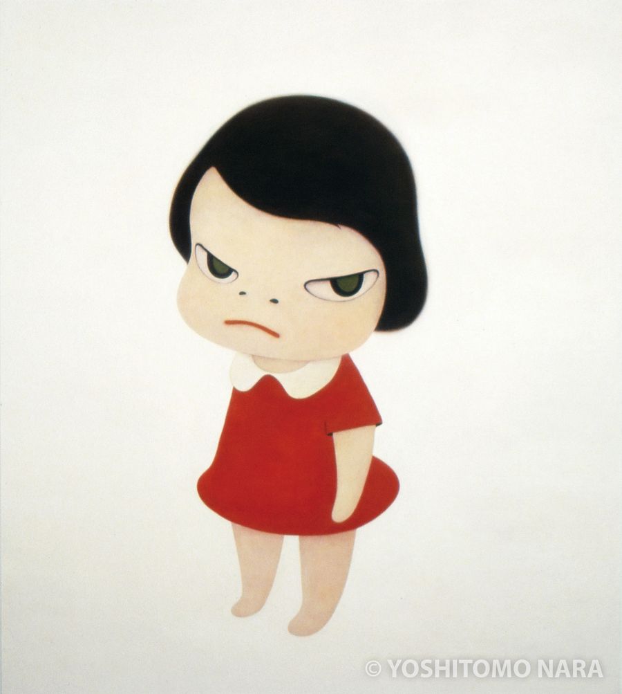 奈良美智　「NOTHING EVER HAPPENS」 エンボス加工のカバーです No.YNF2602 - Knife Behind Back 2000 | YOSHITOMO NARA The