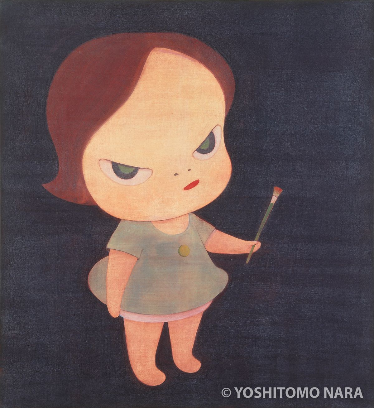 No.YNF1785 - Sleepless Night (with Paint Brush) 1997 | YOSHITOMO NARA The  Works - 奈良美智オンラインカタログレゾネ